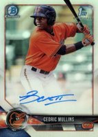 2018 Bowman Prospects Autographs Chrome #CM Cedric Mullins Refractor Baseball Card