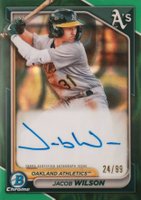 2024 Bowman Chrome Prospect Autographs #CPAJWI Jacob Wilson Hta Green Lava Refractor Baseball Card