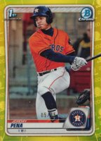 2020 Bowman Chrome Prospects #BCP61 Jeremy Pena Yellow Refractor Baseball Card