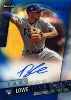 2019 Finest Autographs #FA-BL Brandon Lowe Blue Refractor Baseball Card