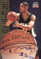 1997 Score Board Autographed Basketball # Tim Duncan Gold Basketball Card