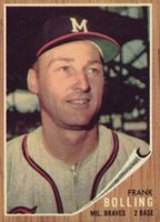 1962 Topps #130GT Frank Bolling Green Tint Baseball Card