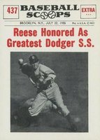 1961 Nu-Card Baseball Scoops #437 Reese Honored as Greatest Dodger Short Stop Baseball Card