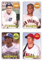 2013 Topps Archives 1969 4 in 1 Stickers #CMGT Ken Griffey Jr./Mike Trout/Ty Cobb/Willie Mays Baseball Card