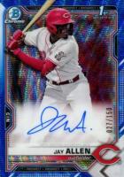 2021 Bowman Draft Chrome Draft Pick Autographs #CDAJA Jay Allen Blue Wave Refractor Baseball Card
