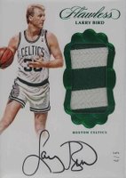 2016 Panini Flawless Vertical Patch Autograph #V-LB Larry Bird Emerald Basketball Card