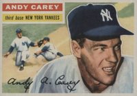 1956 Topps #12g Andy Carey Gray Back Baseball Card