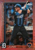 2025 Topps Chrome Logofractor Edition #225 Jace Jung Rose Gold Refractor 1/1 Baseball Card