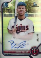 2022 Bowman Chrome Prospect Autographs #CPABA Bryan Acuna Refractor Baseball Card