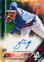 2016 Topps Chrome Rookie Autographs #RA-JU Julio Urias Gold Refractor Baseball Card