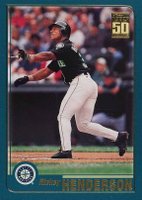 2001 Topps #105 Rickey Henderson Employee Set Baseball Card