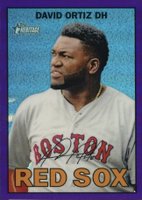 2016 Topps Heritage #438 David Ortiz Blue Background-Chrome-Purple Refractor Baseball Card
