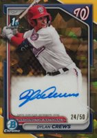 2024 Bowman Sapphire Edition Chrome Prospects Sapphire Autographs #DC Dylan Crews Gold Baseball Card