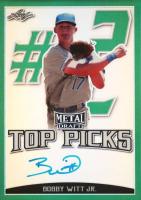 2019 Leaf Metal Draft Top Picks Autographs #TPBWJ Bobby Witt Jr. Green Baseball Card