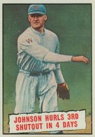 1961 Topps #409 Johnson Hurls 3rd Shutout In 4 Days Baseball Thrills Baseball Card