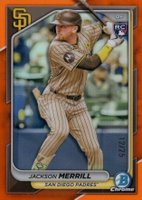 2024 Bowman Chrome #27 Jackson Merrill Orange Refractor Baseball Card