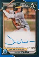2024 Bowman Chrome Prospect Autographs #CPAJWI Jacob Wilson Blue Lunar Refractor Baseball Card