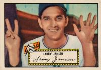 1952 Topps #5b Larry Jansen Black Back Baseball Card