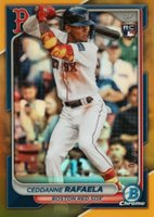 2024 Bowman Chrome #5 Ceddanne Rafaela Gold Refractor Baseball Card