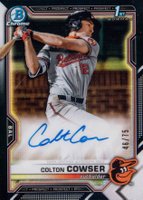 2021 Bowman Draft Chrome Draft Pick Autographs #CDACC Colton Cowser Black Refractor Baseball Card