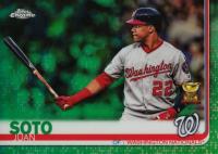 2019 Topps Chrome #155 Juan Soto Bat in One Hand-Green Refractor Baseball Card