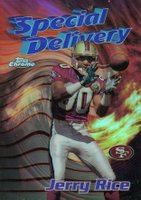 1997 Topps Chrome Career Best #5 Jerry Rice Refractor Football Card