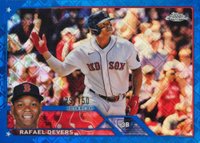 2023 Topps Chrome Logofractor Edition #206 Rafael Devers Blue Refractor Baseball Card