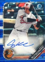 2019 Bowman Draft Chrome Draft Picks Autograph #CDAAR Adley Rutschman Blue Refractor Baseball Card