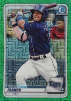 2020 Bowman Chrome Mega Box #BCP1 Wander Franco Green Refractor Baseball Card