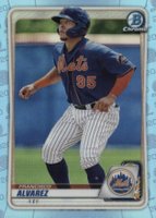 2020 Bowman Draft #BD143 Francisco Alvarez Chrome-Sky Blue Refractor Baseball Card
