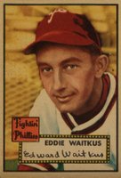 1952 Topps #158g Eddie Waitkus Gray back Baseball Card