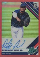 2019 Panini Donruss Optic Rated Prospects Signatures #FT Fernando Tatis Jr. Red Baseball Card