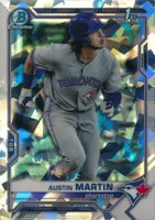 2021 Bowman Chrome Prospects #BCP87 Austin Martin Atomic Refractor Baseball Card