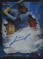 2024 Topps Finest Finest Autographs #FAJCA Junior Caminero Blue Refractor Baseball Card