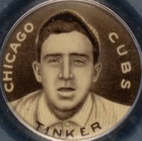1910 Sweet Caporal Pins # Joe Tinker Small Letters Baseball Card
