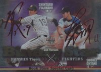 2014 BBM 2nd Version Binary Star #BS4 Shintaro Fujinami/Shohei Ohtani Book Store Special-Red Foil Facsimile Baseball Card