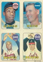 1969 Topps 4 in 1's # Aaron/Britton/Clendenon/Woodward Baseball Card