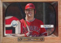2019 Topps Transcendent VIP Party Mike Trout Through the Years #1955 Mike Trout Relic 1/1 Baseball Card