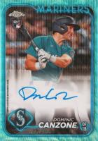 2024 Topps Chrome Rookie Autographs #RADC Dominic Canzone Aqua Wave Baseball Card
