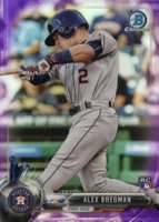 2017 Bowman Chrome #12 Alex Bregman Gray Uniform-Purple Refractor Baseball Card