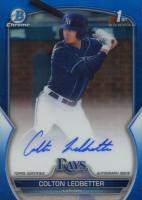 2023 Bowman Draft Chrome Prospect Autograph #CDACL Colton Ledbetter Blue Refractor Baseball Card