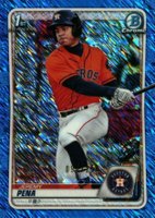 2020 Bowman Chrome Prospects #BCP61 Jeremy Pena Blue Shimmer Baseball Card