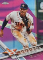 2017 Topps Chrome #112 Carlos Correa Vertical-Pink Refractor Baseball Card