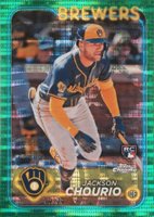 2024 Topps Chrome #161 Jackson Chourio Green Sonar Refractor Baseball Card