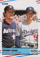 1988 Fleer Glossy #632 Mike Scott/Orel Hershiser Pitching Magic Baseball Card