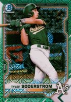 2021 Bowman Chrome Mega Box #217 Tyler Soderstrom Green Refractor Baseball Card