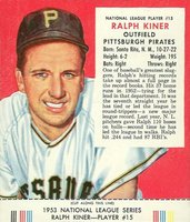 1953 Red Man Tobacco #15 Ralph Kiner Baseball Card