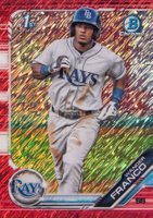 2019 Bowman Prospects Chrome #100 Wander Franco Red Shimmer Baseball Card