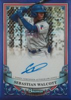 2024 Bowman Sterling Prospect Autographs #PASW Sebastian Walcott Purple Refractor Baseball Card