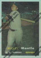 1996 Topps Mantle Finest #7 1957 Topps Reprint Refractor w/Coating Baseball Card